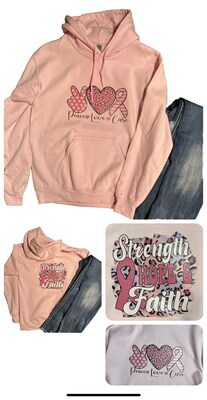 Breast Cancer Awareness Pink Hoodie, graphic design - image3